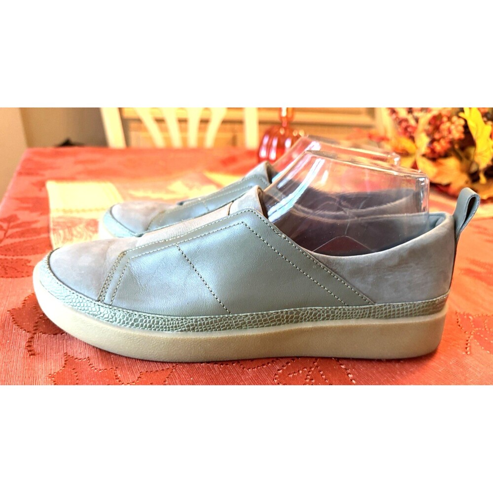 Vionic Zinah Womens 8 Olive Green Leather Nubuck Slip On Loafers Shoes Casual